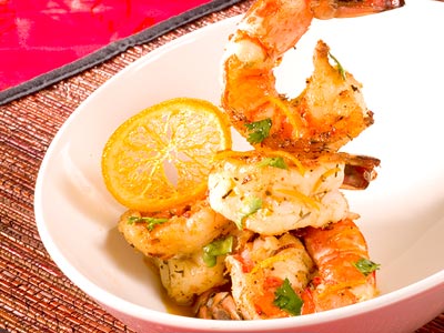 Tangerine & Cumin Crusted Shrimp